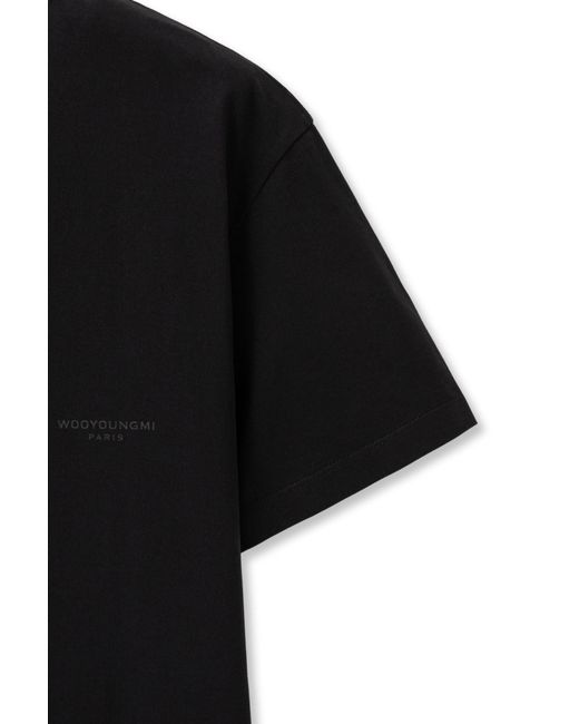 Wooyoungmi Black Logo Pattern T-Shirt for men