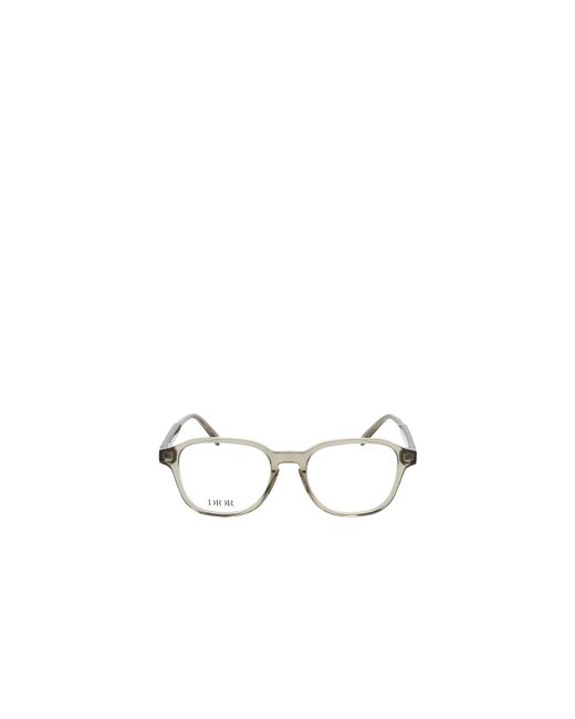 Dior White Eyewear Square Frame Glasses for men