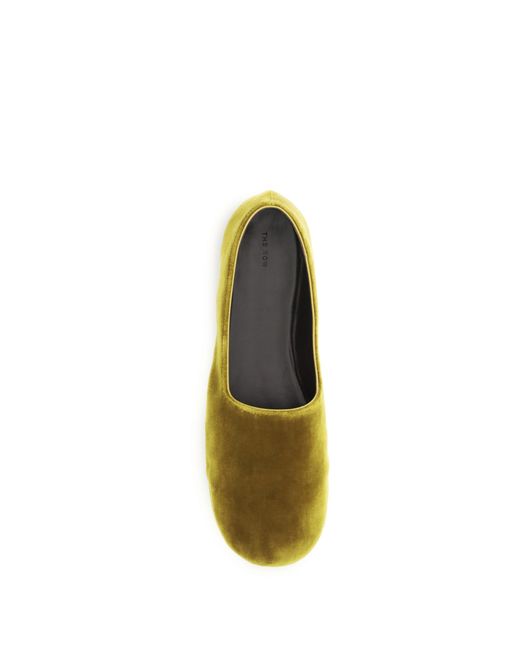 The Row Green Ponti Flat Shoes