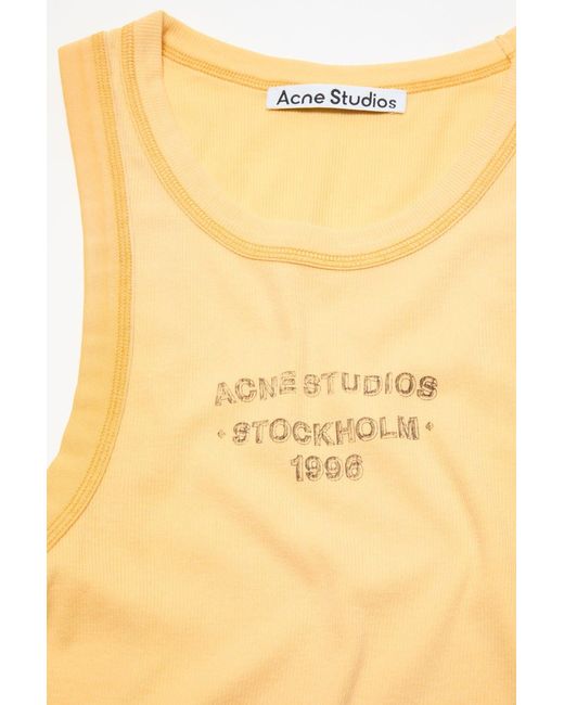 Acne Yellow Sleeveless Tank Top for men