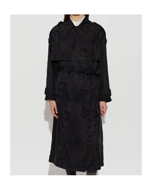 AllSaints Black Linnie Belted Long Coat