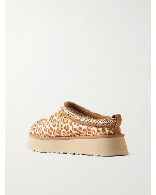 Ugg Brown Leopard-Print Cow Hair Slip-Ons