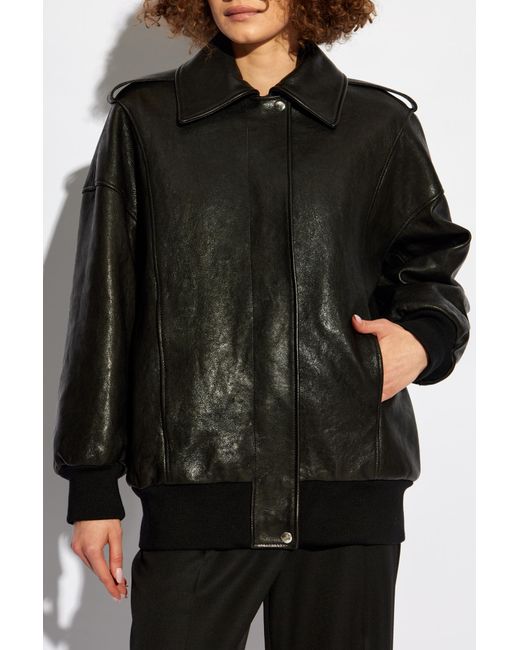 McQueen Black Zipped Leather Jacket
