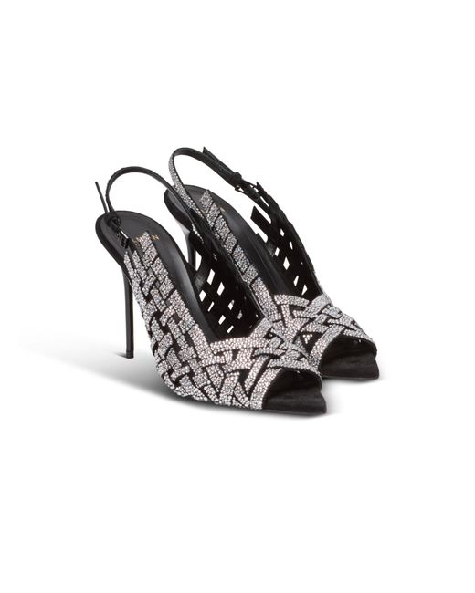 Balmain Metallic Embellished High-Heeled Sandals