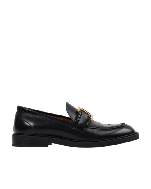 Chloé Black Chloé Marcie Round-Toe Loafers