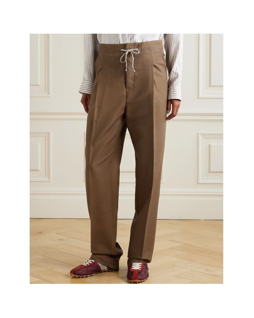 Maison Margiela Brown Mohair And Wool Trousers for men