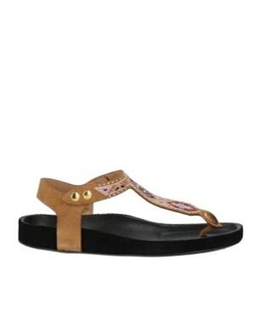 Isabel Marant Brown Multicolour Thong Sandals