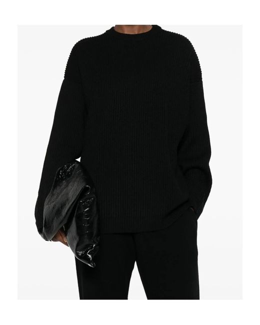 Entire studios Black Oversized Knit Crewneck Jumper