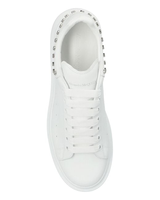 McQueen White Studded Low-Top Sneakers for men