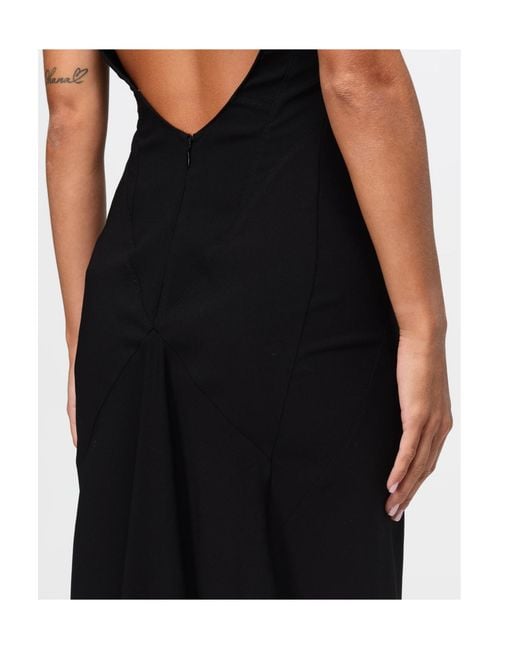 DSquared² Black High-Low V-Neck Dress