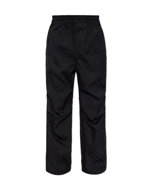 Burberry Black Checked Straight-Leg Trousers for men