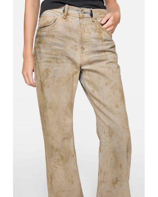 Acne Natural Patch Denim Wide-Leg Jeans