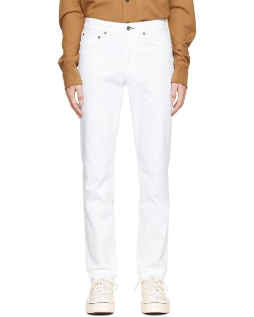 Rag & Bone White Belt-Loop Jeans for men