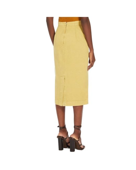 Max Mara Yellow High Waisted Midi Skirt