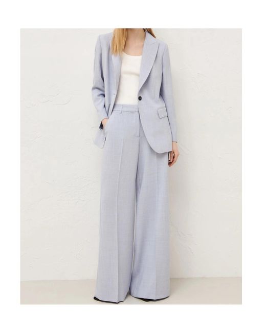 Marella Blue Basket-Pattern Mixed-Color Blazer
