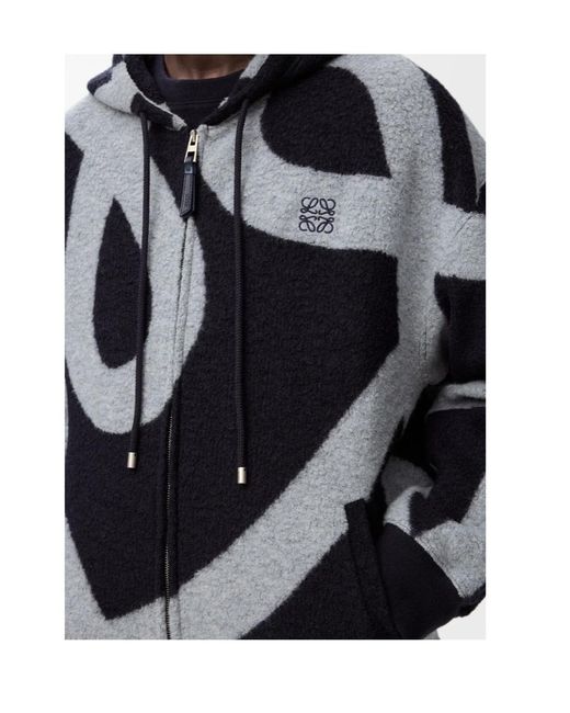 Loewe Blue Zip-Up Hoodie for men