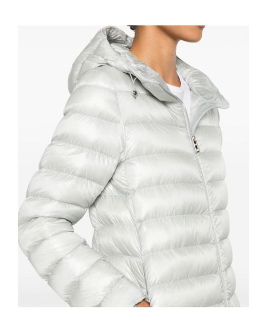 Herno White Quilted Hooded Coat