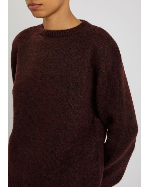 Maison Margiela Brown Brushed Wool-Blend Jumper