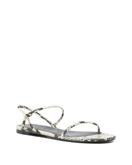 Staud White Laurel Printed Ankle Strap Sandals
