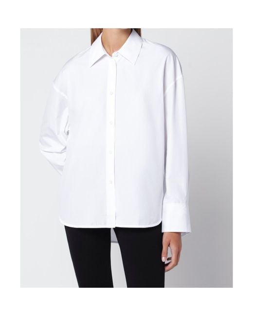 Totême White Button-Up Poplin Shirt