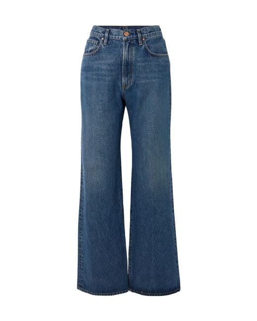 Goldsign Blue High-Waisted Straight-Leg Jeans