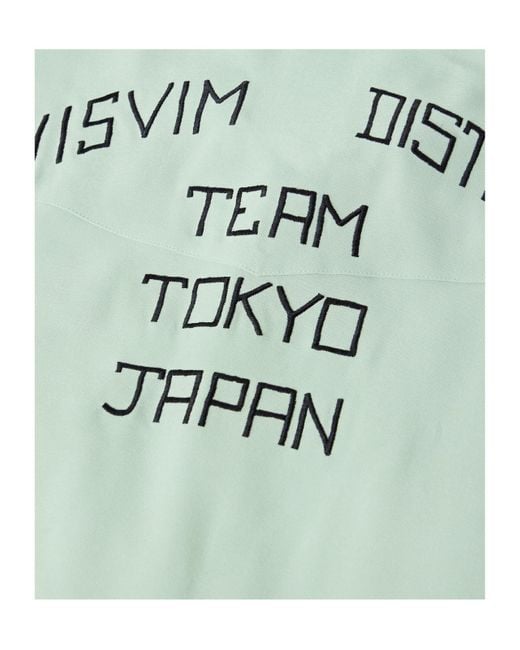 Visvim Green Embroidered Snap-Button Shirt for men