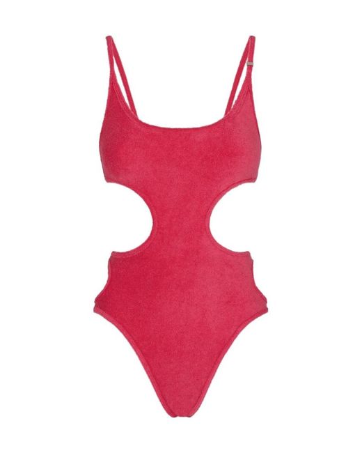The Attico Red The Cut-Out One Piece Swimsuit