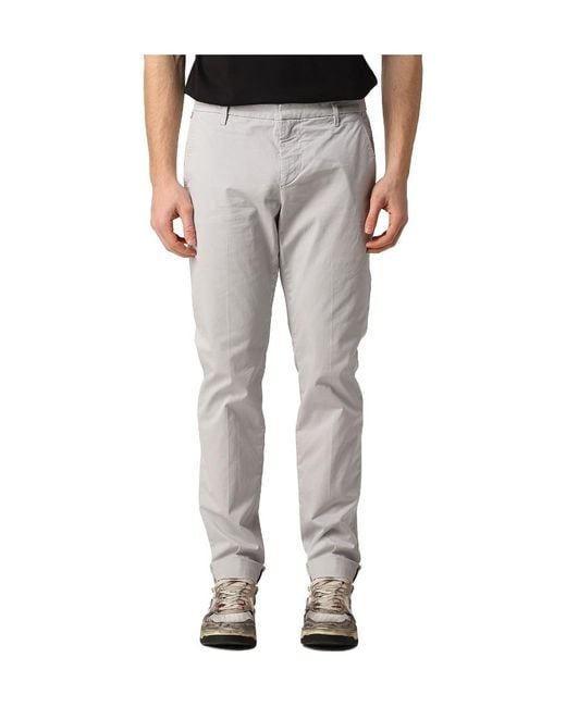Dondup Gray Logo Casual Pants for men