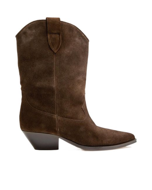 Isabel Marant Brown Duerto 40 Western Suede Mid-Calf Boots
