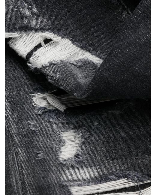 DSquared² Gray Straight-Leg Distressed Skinny Jeans