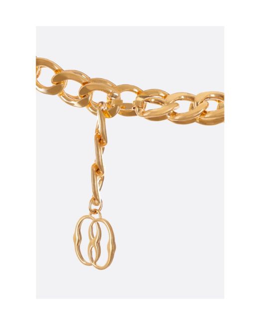 Bally Metallic Logo Charm Chain-Link Belt