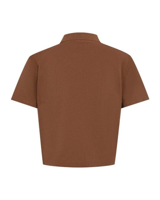 Saint Laurent Brown Le Cassandre Polo Shirt