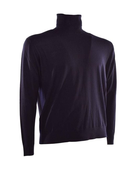 Prada Blue Turtleneck Knitted Pullover for men