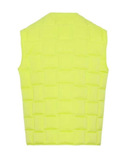 Bottega Veneta Yellow Buttoned V-Neck Padded Vest for men