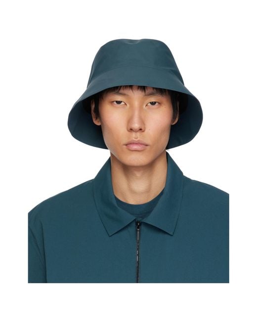 Veilance Blue Waterproof Bucket Hat for men