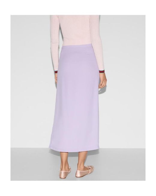 Gucci Purple Slit-Detailed Skirt