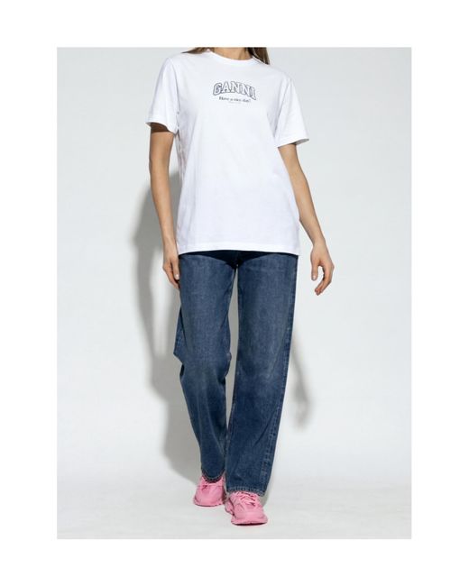 Ganni White Essential T-Shirt