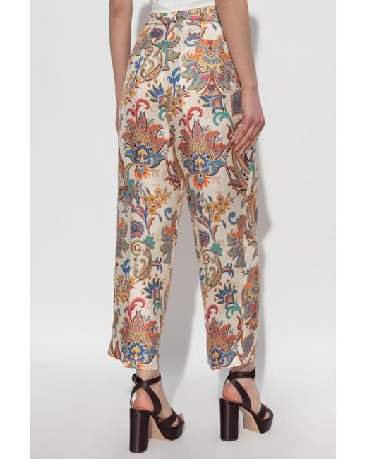 Etro White Patterned Wide-Leg Trousers
