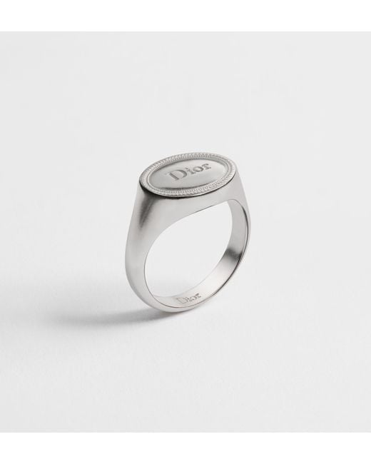 Dior White Médaillon Signet Ring for men