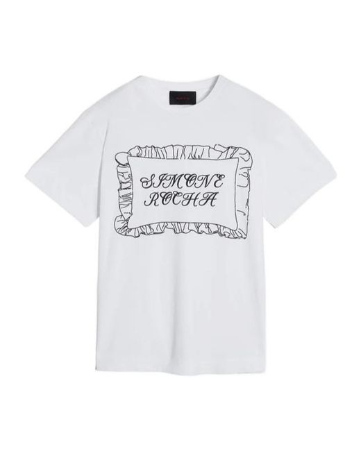 Simone Rocha White Printed Crewneck T-Shirt