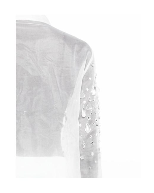 retroféte White Retrofete Embellished Sheer Shirt