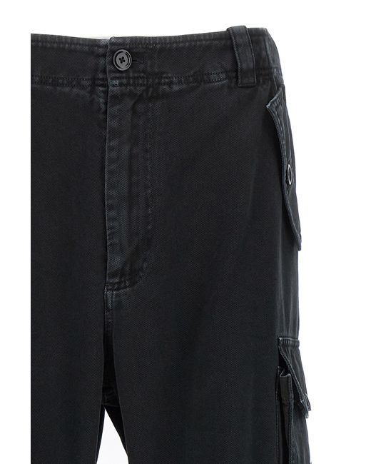 Dolce & Gabbana Black Straight Leg Cargo Jeans for men