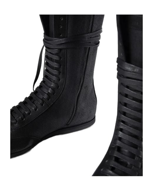Ann Demeulemeester Black Lace-Up Boots for men