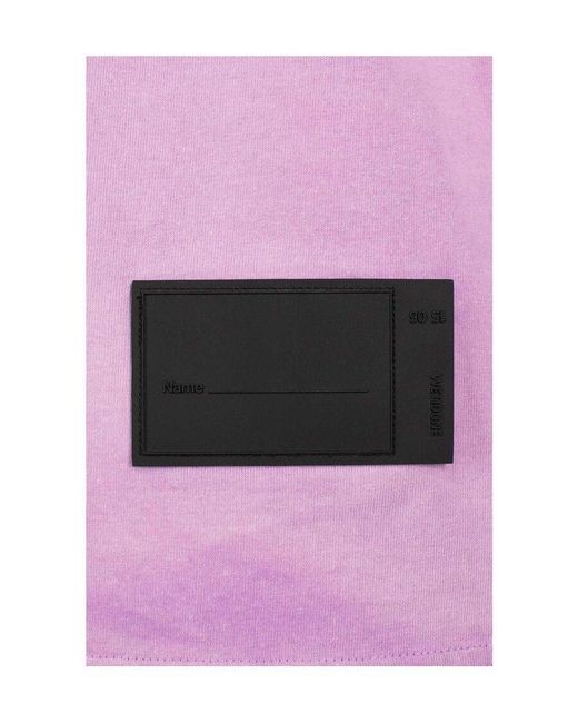we11done Pink Logo-Print T-Shirt for men