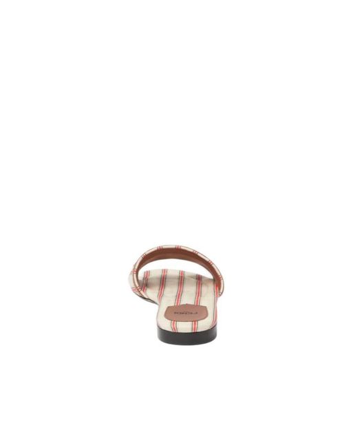 Fendi Pink Sunshine Pequin Logo Slide Sandals