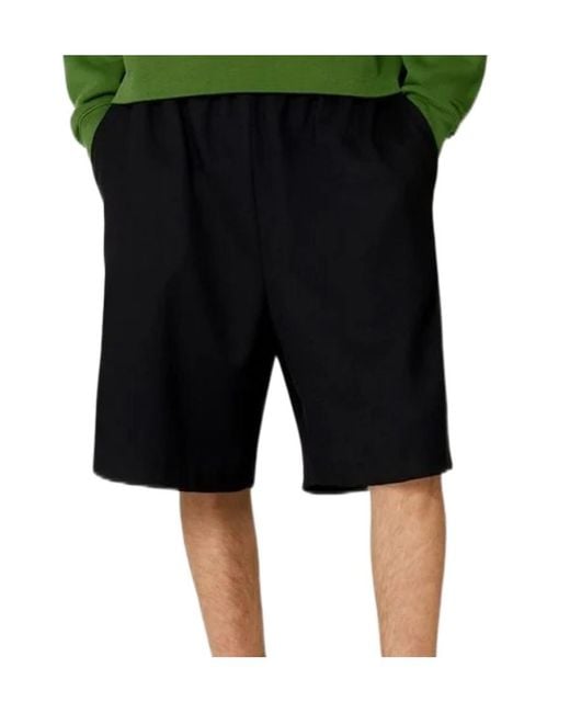 AMI Black Ami De Coeur Knee-Length Track Shorts for men