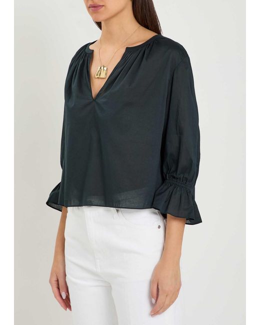 FRAME Green V-Neck Cotton Shirt