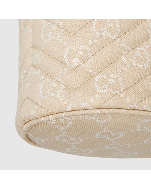 Gucci Natural Gg Marmont Small Bucket Bag
