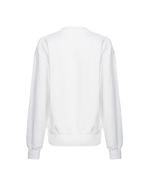 Pinko White Long Sleeve Crewneck Sweatshirt