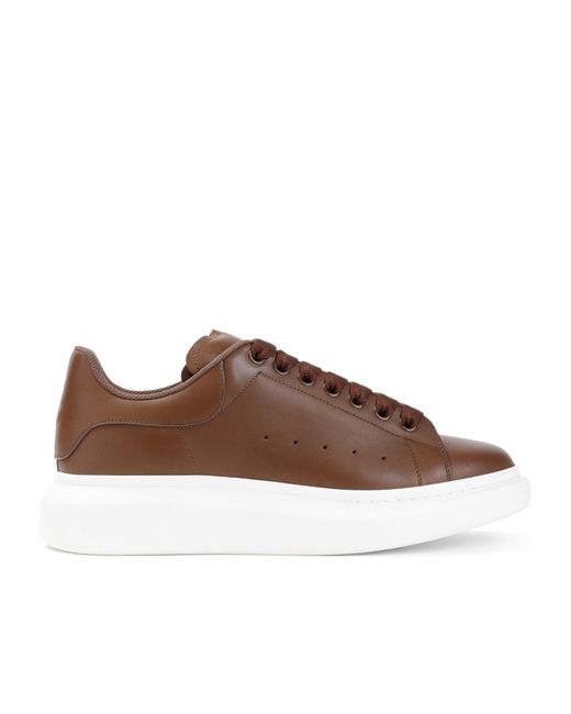McQueen Brown Round Toe Lace-Up Sneakers for men